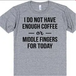 Брендовая футболка Для женщин хлопок с буквенным принтом Футболка для Для мужчин мне не хватает кофе Лето Забавный Прохладный Серый