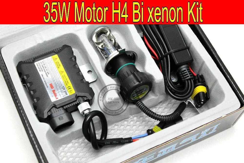 Free Shipping 1 set 35W H4 Hi/low bi xenon Motorcycle HID Conversion