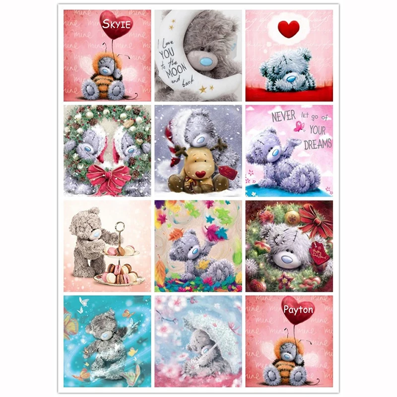 

Diamond Mosaic Diamond Painting Full Square Diamond Embroidery Cross Stitch Cartoon Bears Cross Picture Of Rhinestones Handcraft