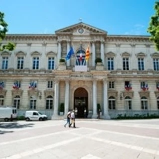 Facade of a building Hotel de Ville Place de l'Horloge Avignon Vaucluse Provence-Alpes-Cote d'Azur France (40 x 24)