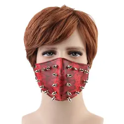 Панк-шипы маска с заклепками рок хип вечерние-хоп партия бар сценическое шоу маски Открытый Мотоцикл пылезащитный мужчины женщины PU