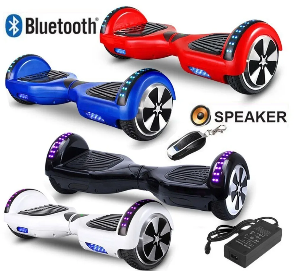 

6.5 Inch 2 Wheel Self Balancing Electric Scooter Electric Skate Board Bluetooth Speaker Hoverboard With LED Light Lock