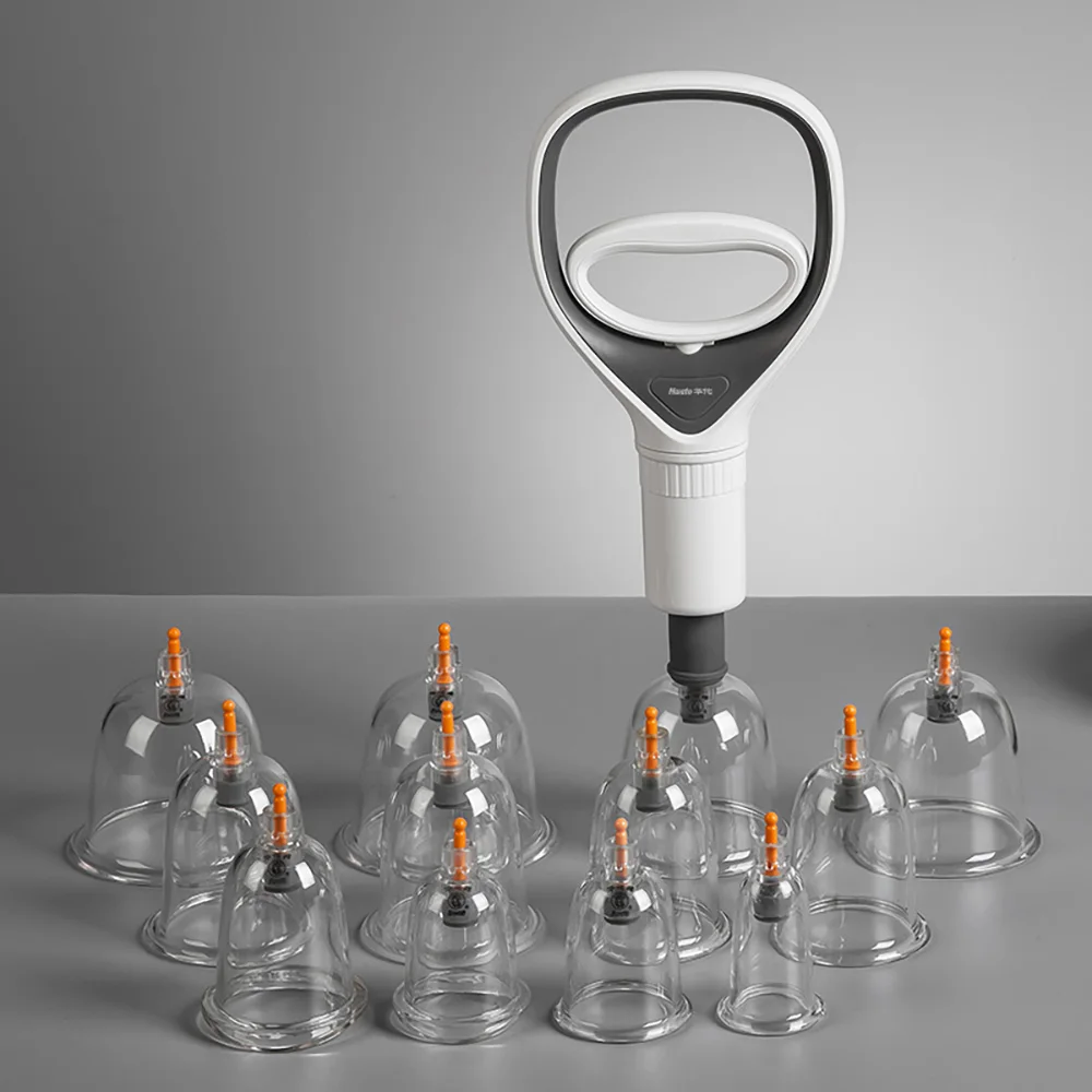 Yuwell 12pcs set Vacuum Cupping Body Massage Cans Relax Massager Medical Suction Cups Banks with Magnetic