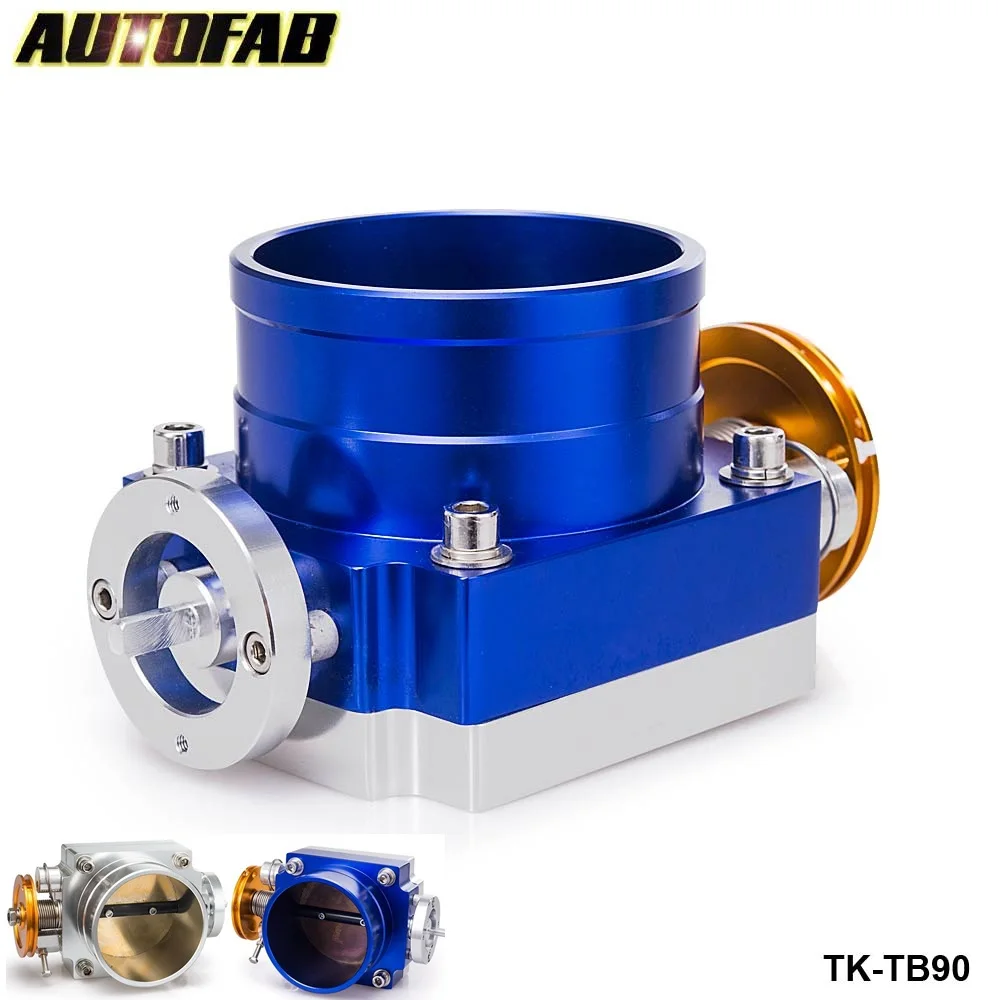 AUTOFAB - Universal Aluminum 90MM CNC Billet Intake Throttle Body Racing AF-TB90