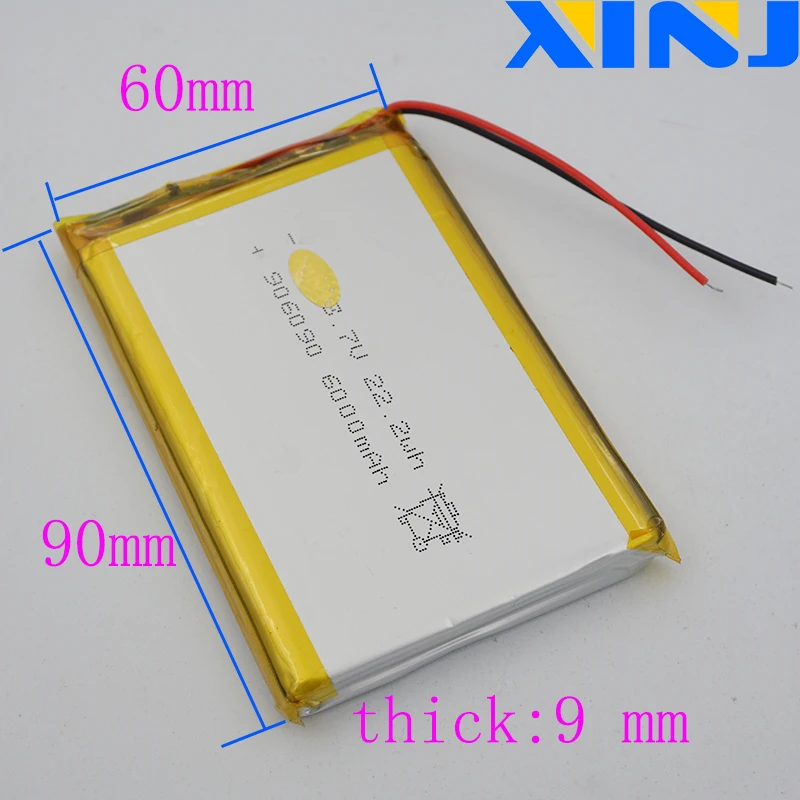 XINJ 3,7 V 6000mAh литий-полимерный аккумулятор lipo cell 906090 для gps psp PS5 gps ipod PAD MID портативный DVD power bank планшетный ПК