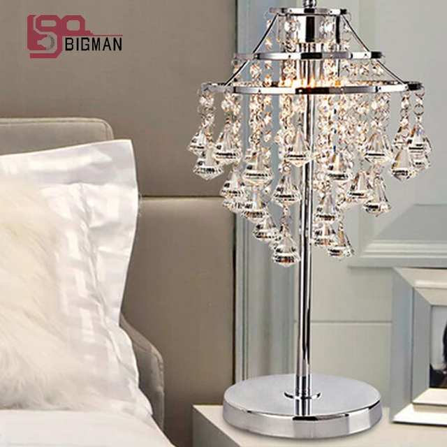 New Brief Style Modern Chrome Table Light Crystal Lamps For New Brief Style Modern Chrome Table Light Crystal Lamps For Living Room Lighting