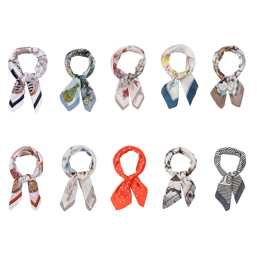 Womens Satin Silk Feeling Formal Square Neck Scarf Head Hair Scarf Wraps