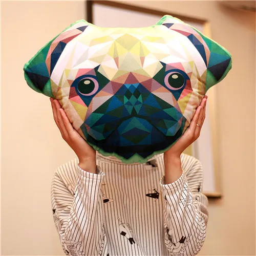 Dog1 1 шт., новинка, креативная мягкая подушка для животных с 3D-принтом кошки, собаки, тигра, льва и оленя, милые детские плюшевые игрушки, украшение комнаты, кукла, подарок на день рождения для детей - Цвет: Dog1