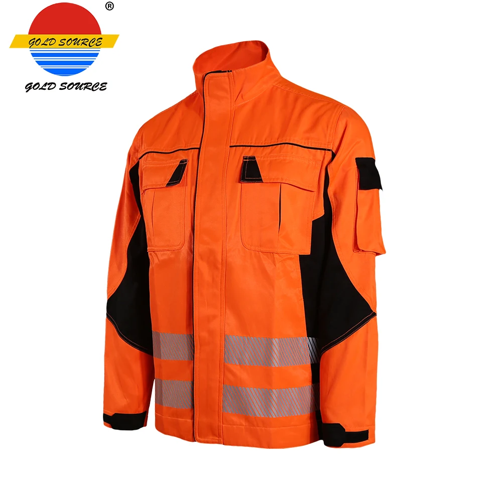 Hi Vis светоотражающие Оранжевая Куртка Мужская Рабочая одежда куртки