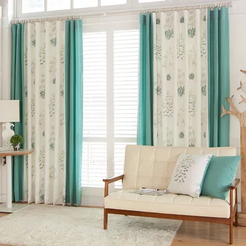 

2016 European and American style Imitation Linen Dandelion Print Curtain printed cloth wholesale sitting room curtains quality