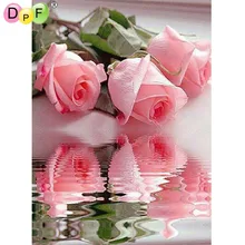 3D красочная Бриллиантовая вышивка розовая роза DIY полноквадратное сверло для рисования смолы алмазная живопись крест со стразами цветок 30*40