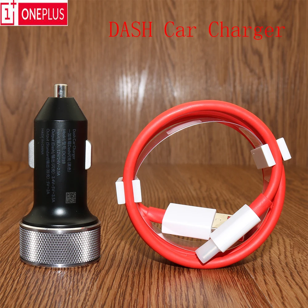

Original Oneplus 6 Dash Car Charger Dash Charge 3.4V~5V=3.5A Standard 5V=2A For Oneplus 3 / 3T / 5 / 5T 100cm Cable