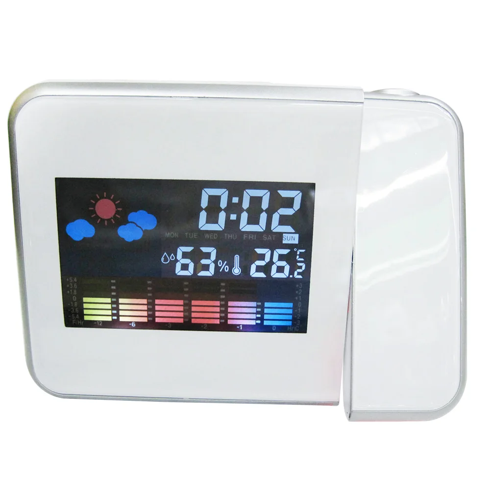 Projection Digital LCD Night Light Kid Alarm Clock Projector Color