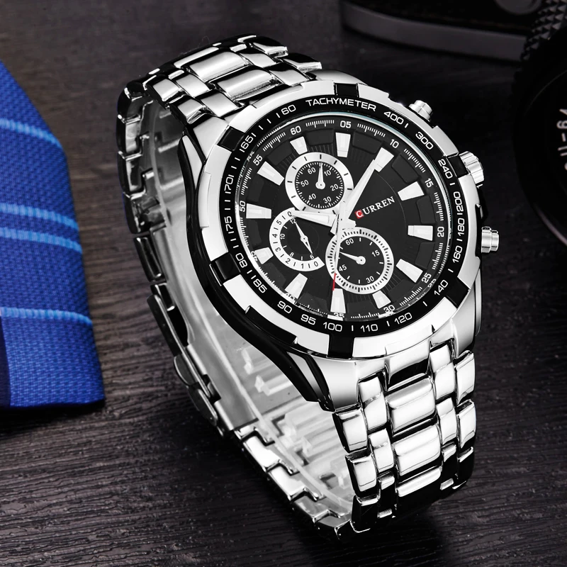  2018 New Curren Luxury Brand Watches Men Quartz Fashion Casual Male Sports Watch Full Steel Militar