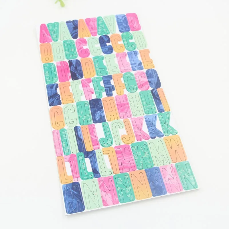 Красочные картонные буквы Алфавит 3D высечки самоклеящиеся наклейки для скрапбукинга/открыток/журналов DIY проект
