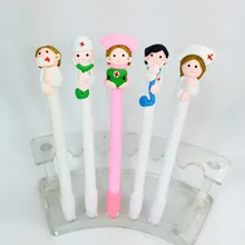 10 шт./лот Творческий канцелярский подарок; ручка стильная футболка с изображением персонажей видеоигр Полимерная глина с принтом медсестры шариковая ручка на заказ, для ценных бумаг, рекламная шариковая ручка