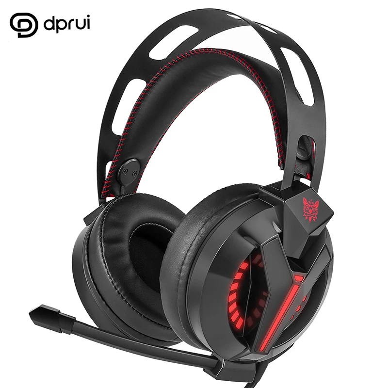 

DPRUI Gaming Headset PS4 Headset Active Noise Cancelling Computer Game Headphones with mic LED Light for PC New Xbox One Tablet