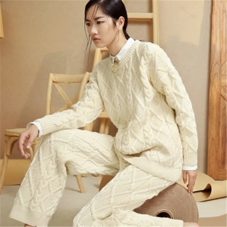 new arrival 100%hand made pure wool knit women streetwear Oneck solid H-straight pullover sweater o