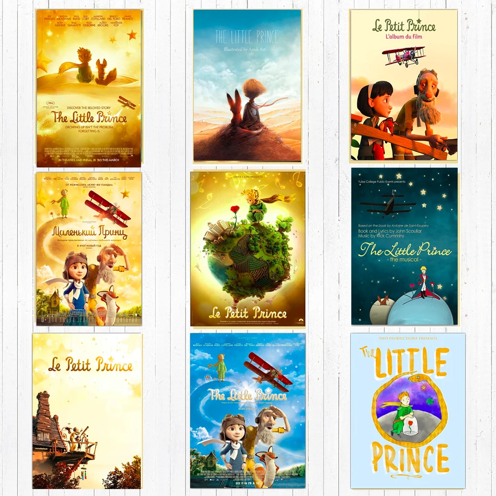 

Cartoon The Little Prince Canvas Painting Vintage Wall Kraft Posters Stickers Home Decoration Wall Picture Living Room