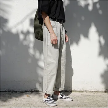 

Autumn New Fashion Retro Solid Color Comfortable Tactical Pants Men's Straight Casual Loose Streetwear Large Size Trousers