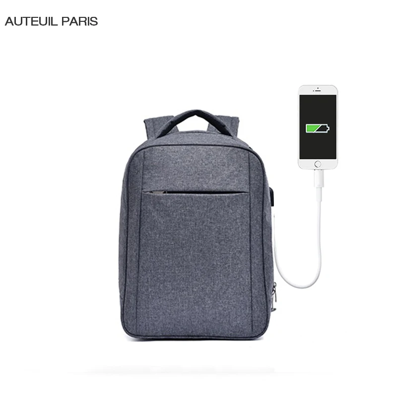 

Backpack Man Mochilas Feminina Auteuil Paris New Usb Charging For Teenager Male Leisure Schoolbag Solid Interior Slot Pocket