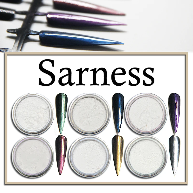 

Sarness Rainbow Galaxy Magic Pigment Chrome Powder Decorations Rubbing Powder Manicure Dust Shiny Gel Polish Nail Art