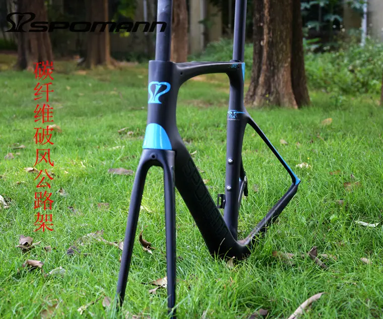 Best Newest 3 colors SPOMANN Racing 700C Road bike matte UD full carbon fibre bicycle frames+fork+seatpost+headsets+BB Free shipping 5