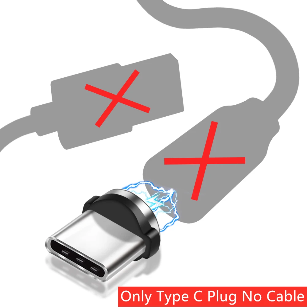 Магнитный светодиодный кабель OLAF, нейлоновый кабель Micro usb type C для iPhone X, XS, Max, samsung, S9, S8, huawei, Xiaomi, USB-C, магнитный шнур для зарядного устройства - Цвет: Only Type-C Plug