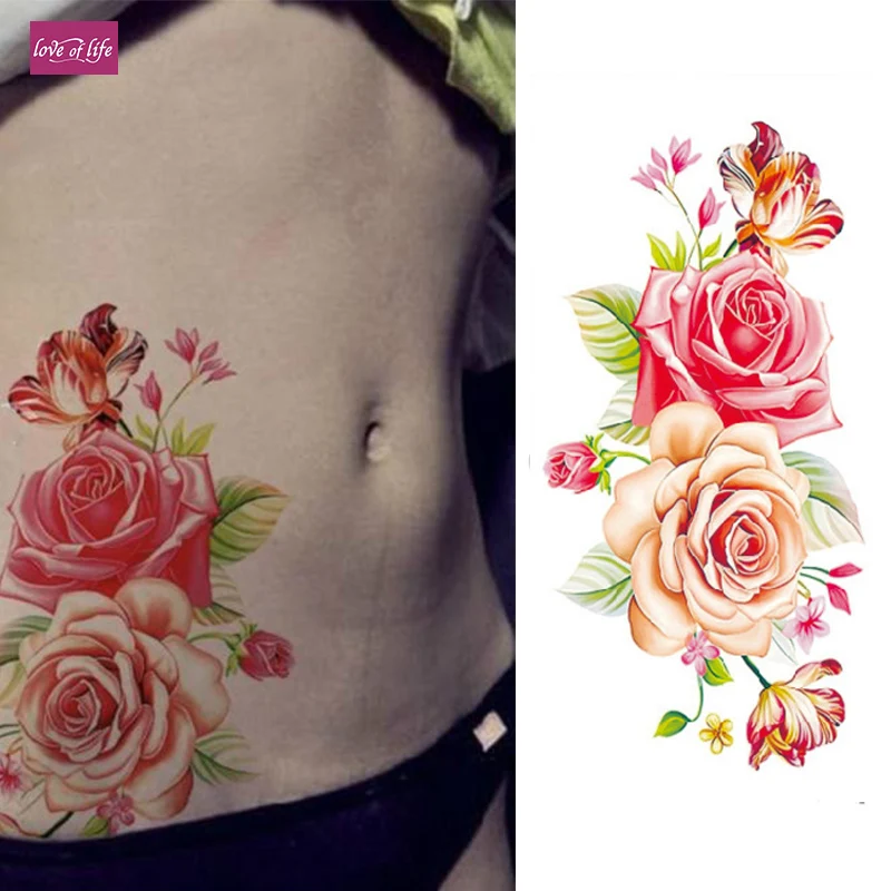Временные татуировки на руку красная роза водостойкие 1 шт.|rose flower tattoos|art tattoobody art