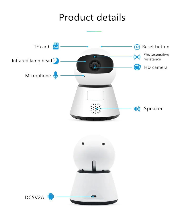 intelligent alarm smart camera wifi home remote 1080P hd smart network surveillance camera intelligent alarm smart camera wifi home remote 1080P hd smart network surveillance camera