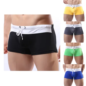 

Swimming Pants For Men Patchwork Sexy Underwear Mens Nylon Men Swimwear Swimming Pants Shorts Boxers Underwear W0328