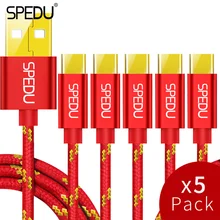 SPEDU 5 шт./лот Usb type C кабель с нейлоновой оплеткой быстрое зарядное устройство для телефона type-C USB C кабель для Xiaomi mi6 samsung S8 huawei P10 oneplus