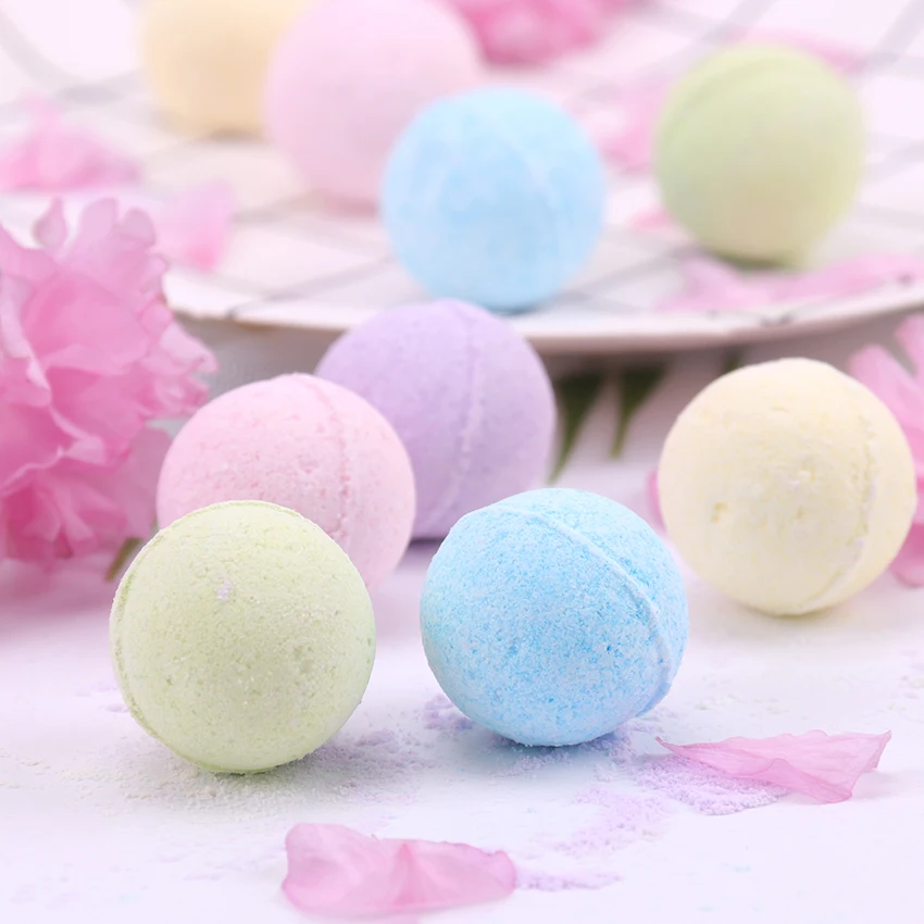 1PC Organic Bath Salt Body Essential Oil Bath Ball Body Skin Whitening Ease Relax Stress Relief Natural Bubble Bath Bombs Ball