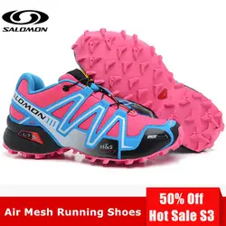 Оригинальная Женская обувь Salomon speed Cross 3 CS III, уличная женская розовая обувь для бега, zapatillas mujer Salomon, кроссовки, 36-41