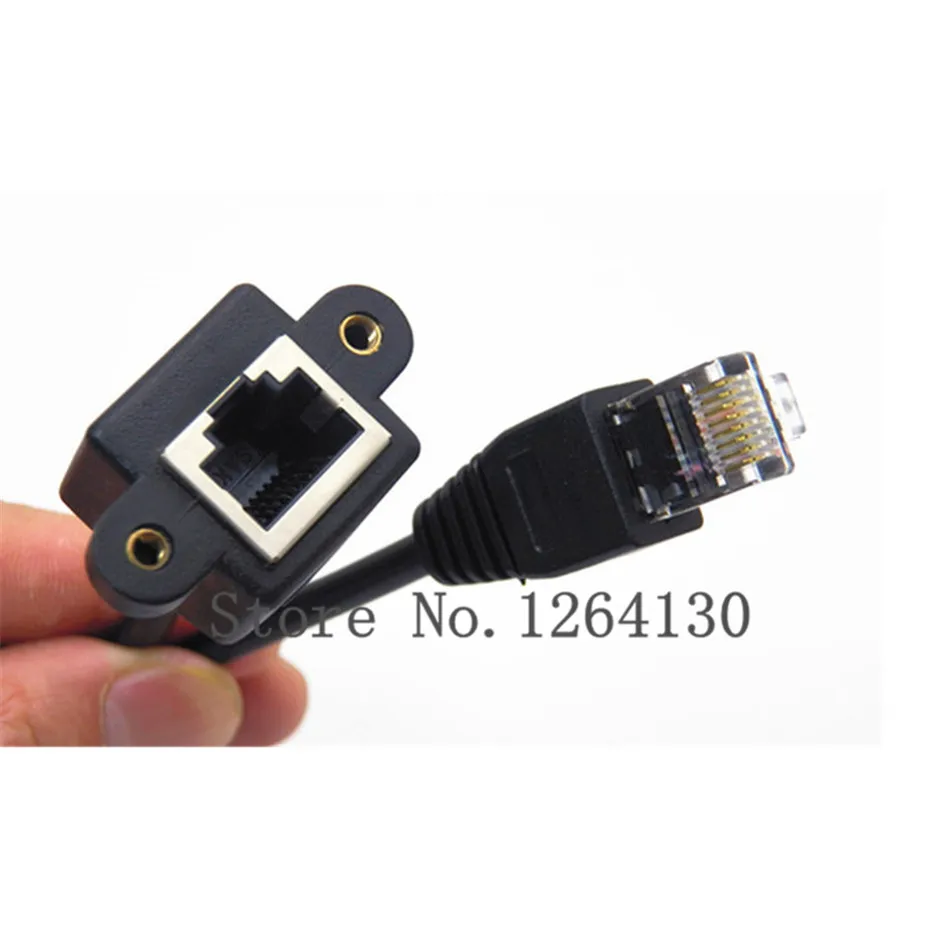 Computer Cables 1M Screw Panel Mount RJ45 Cat5 Male to Female LAN Network Extension Cable with Screws Cable Length: 1m 
