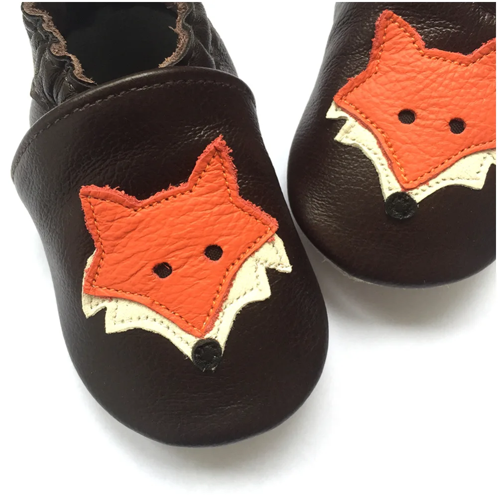 Cute Cartoon Fox Toddler Infant Shoes Leather 0-24M Soft Bottom Baby Shoes First Walkers Autumn