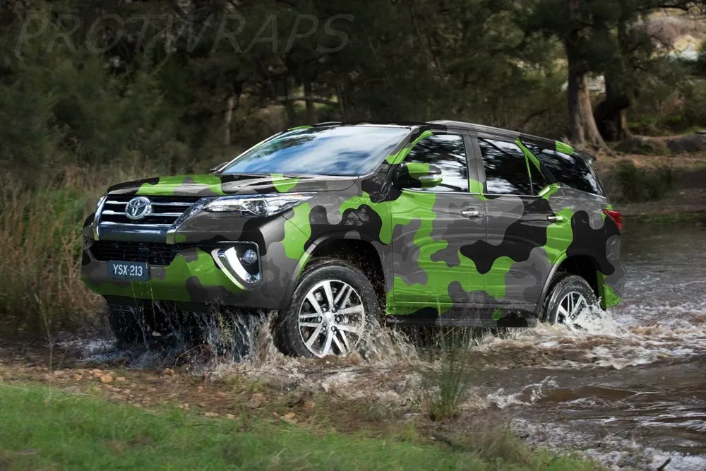 866 green black camouflage car stickers car wrapping foil  (4)