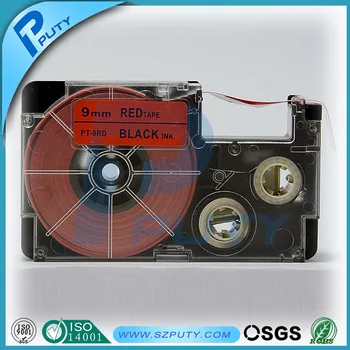 

10 packs 9mm Black on Red XR-9RD compatible label tapes for label printers