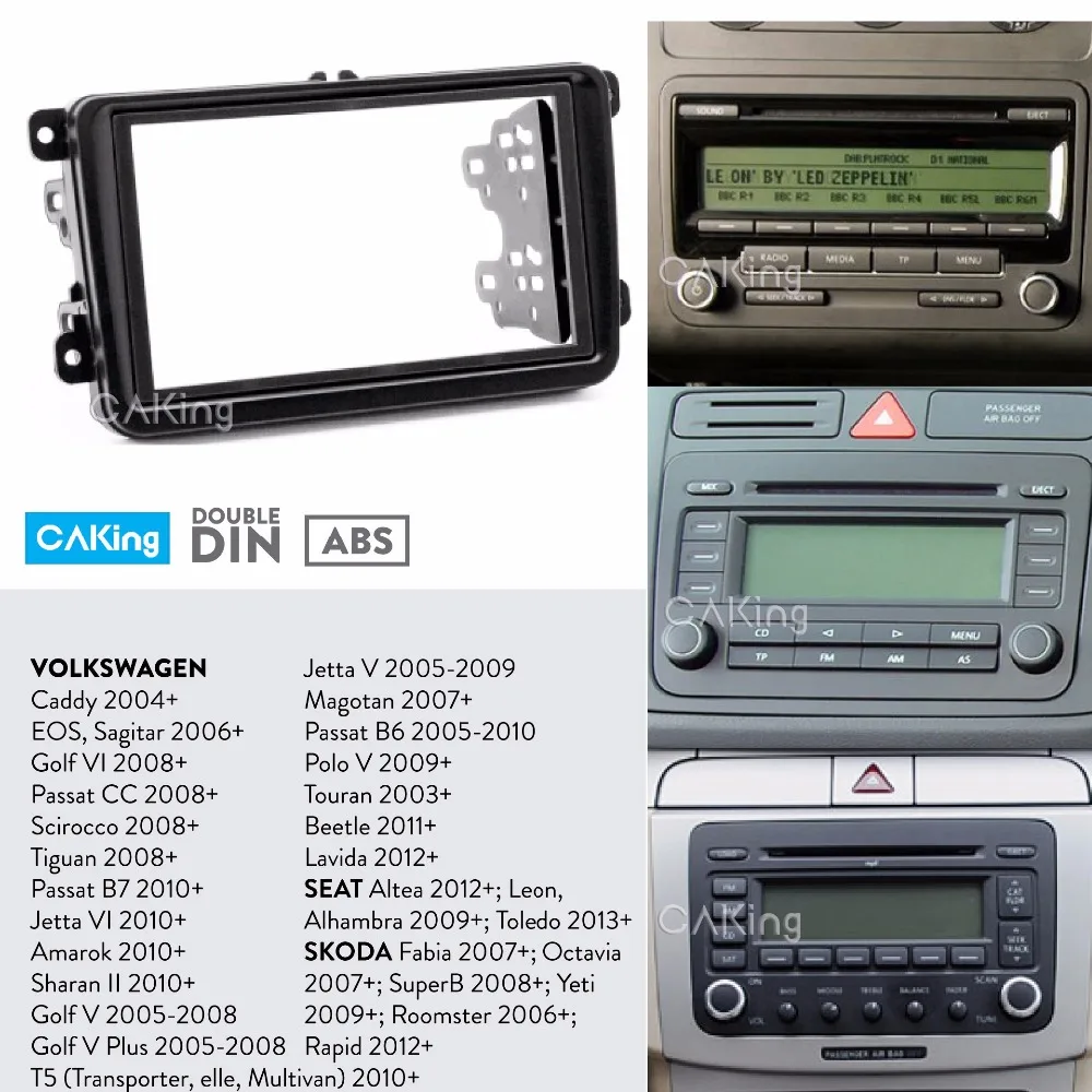 

Car Fascia Radio Panel for Volkswagen Amarok Beetle Caddy Caravelle EOS Golf Dash Kit Install Facia Plate Bezel Adapter Console