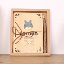 Caderno винтажный блокнот Тоторо Деревянный блокнот 40 листов Molang пустой дневник дорожная записная книжка подарочные канцелярские принадлежности в комплекте