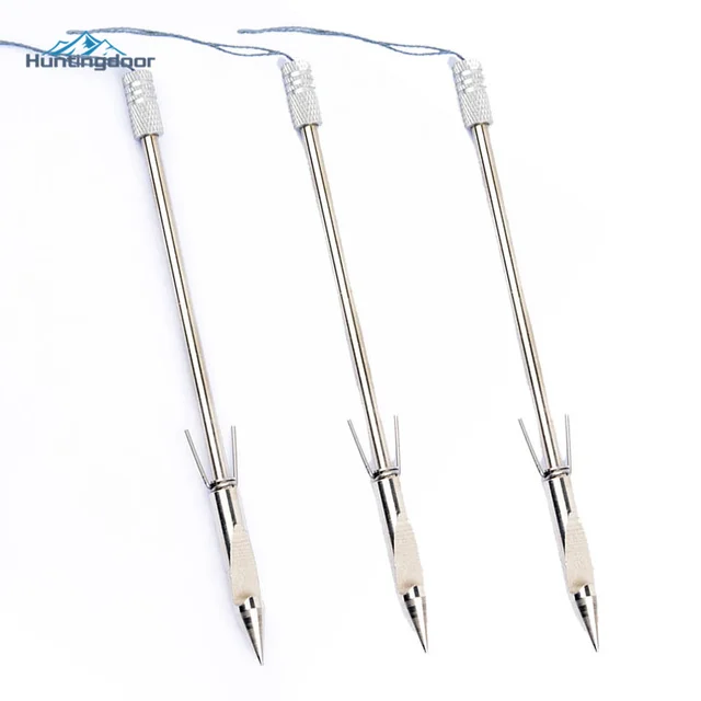 US $6.36 6pcs/lot Fishing Slingshot Arrows Silver Stainless Steel Bow Hunting Arrowheads Archery Bolt