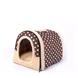 3 Размеры Портативный собака Cat House Складная теплый уютный дом питомца плюшевая ткань Симпатичные питомник для Универсальный ПЭТ кровать