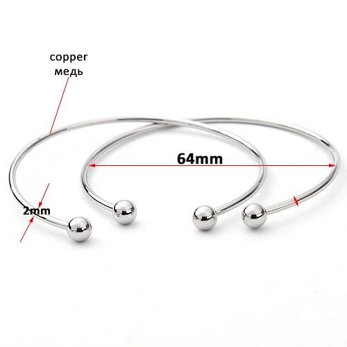 Bangle Bracelet European Silver Color Adjustable for Women 5pcs/lot