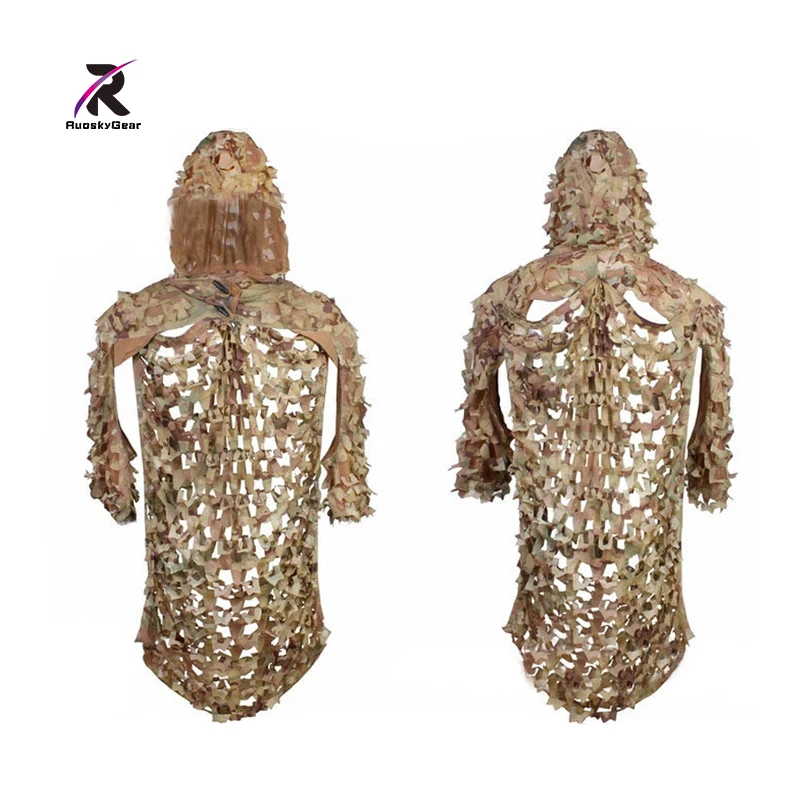 

2017 RuoskyGear EM Bionic Ghillie Suits Camouflage 3D Suit For Skirmish Airsoft Hunting Recon, Paintball, MC 1000D Material