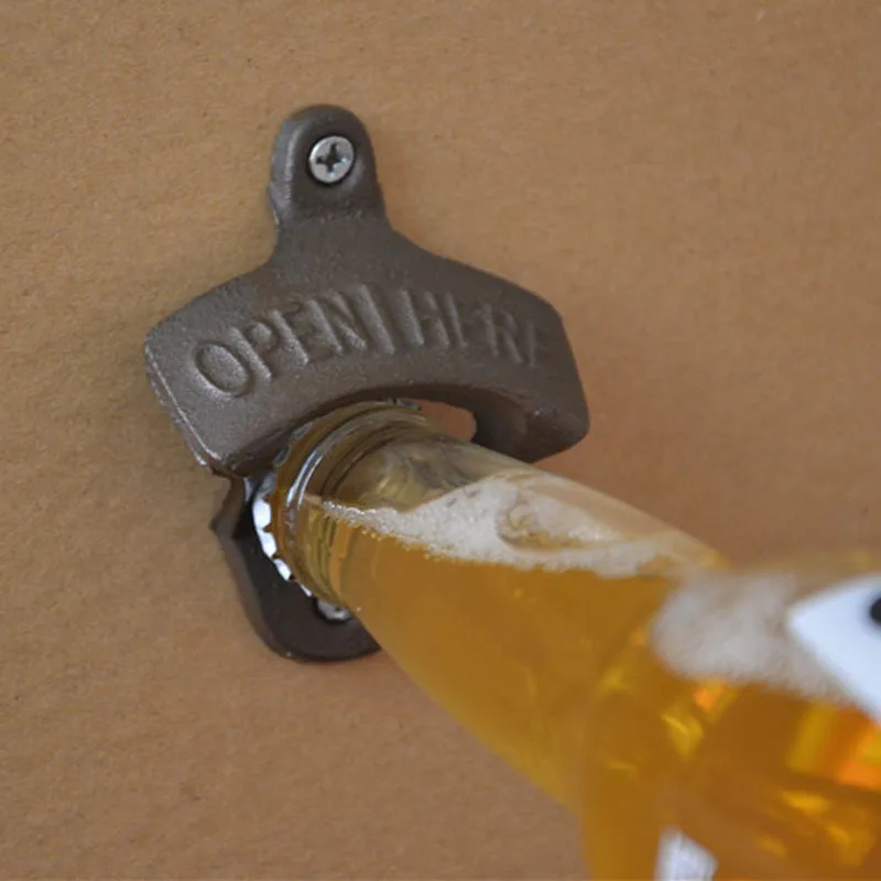 Wall Hanging Bottle Opener Metal Retro Wall Mounted Beer Opener Tool