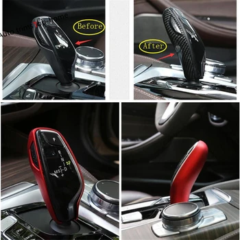 

Yimaautotrims Car Gear Shift Gearshift Head Knob Interior Cover Trim Fit For BMW X3 G01 2018 2019 2020 Plastic Carbon Fiber