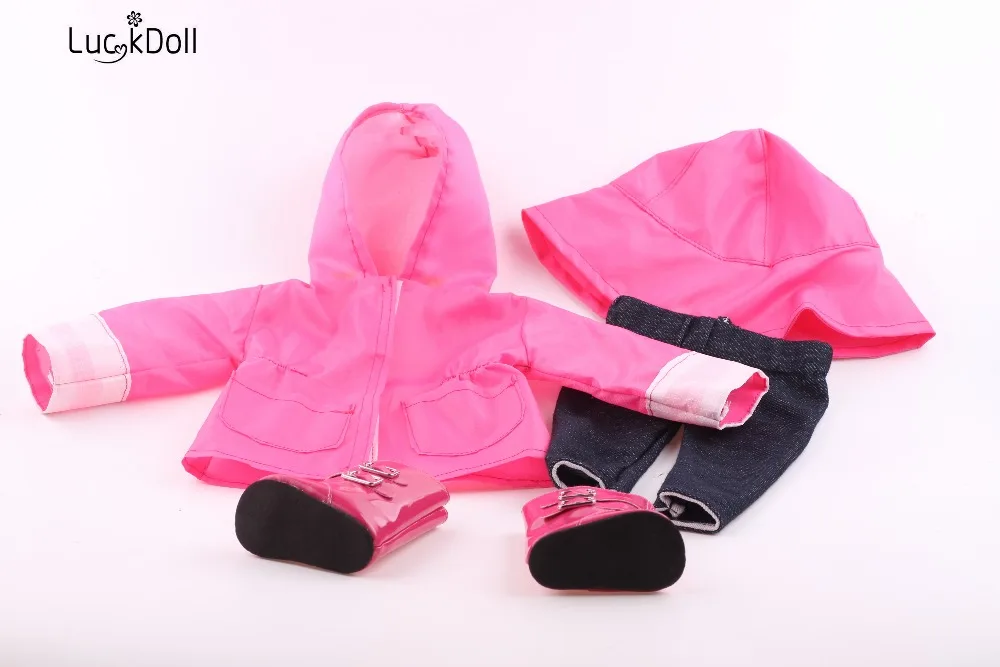 LUCKDOLL Rain Fit 18 дюймов Американский 43 см детская кукла одежда аксессуары, игрушки для девочек, поколение, подарок на день рождения( только одежды