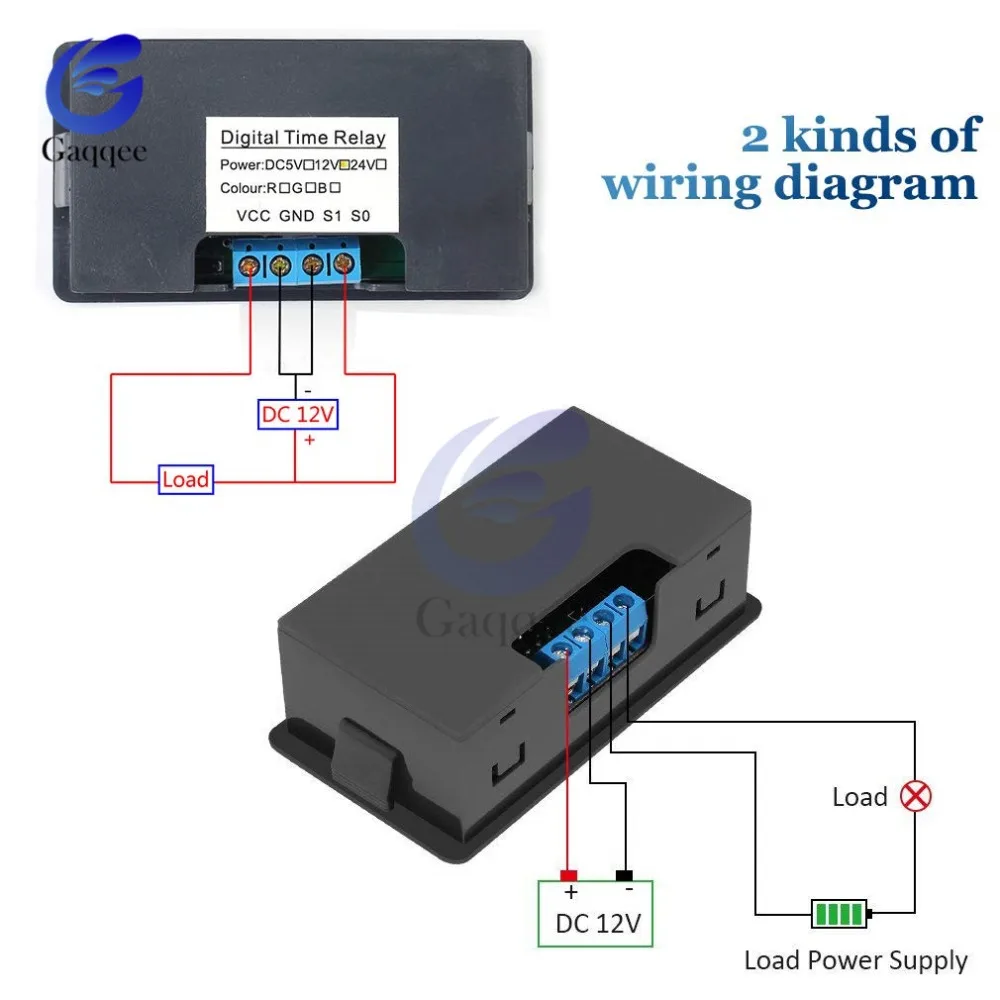 AC 110V 220V DC 12V Digital Time Delay Relay LED Display Cycle Timer Control Switch Adjustable Timing Relay Time Delay Switch
