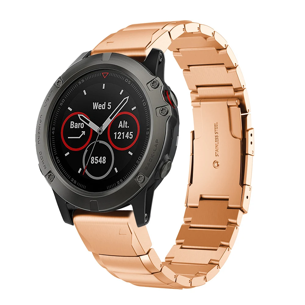 26 22 20 мм ремешок для часов Garmin Fenix 5X5 5S 3 3HR D2 S60 gps часы Быстрый выпуск из нержавеющей стали полосы ремешок