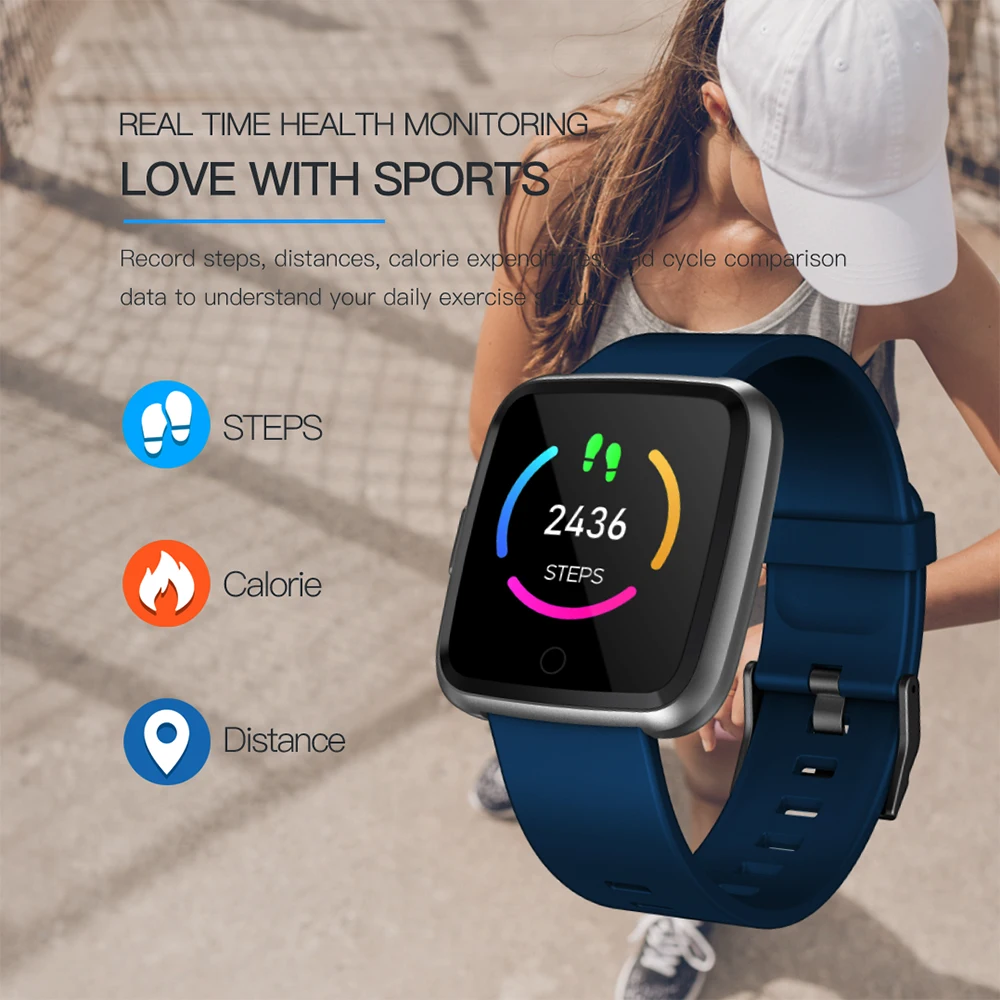 LEMDIOE Sport Smart Watch IP67 Waterproof Blood Pressure Oxygen Heart Rate Monitor Smartwatch Men Women For Android IOS Phone